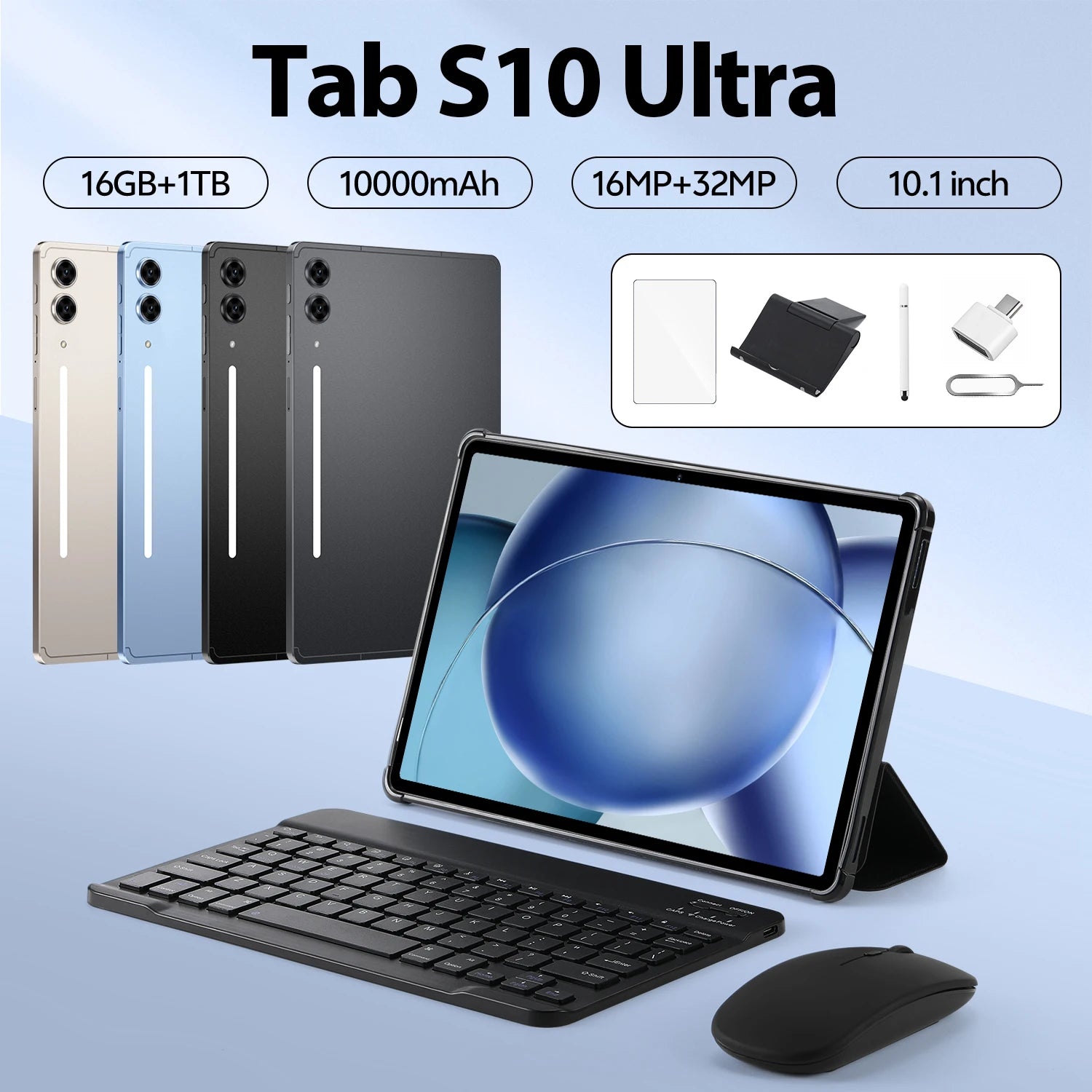 Tablet Tab S10 Ultra 10.1" Android 15 — 16GB+1TB, Snapdragon 8 Gen3, Batería 10000mAh, WiFi+GPS