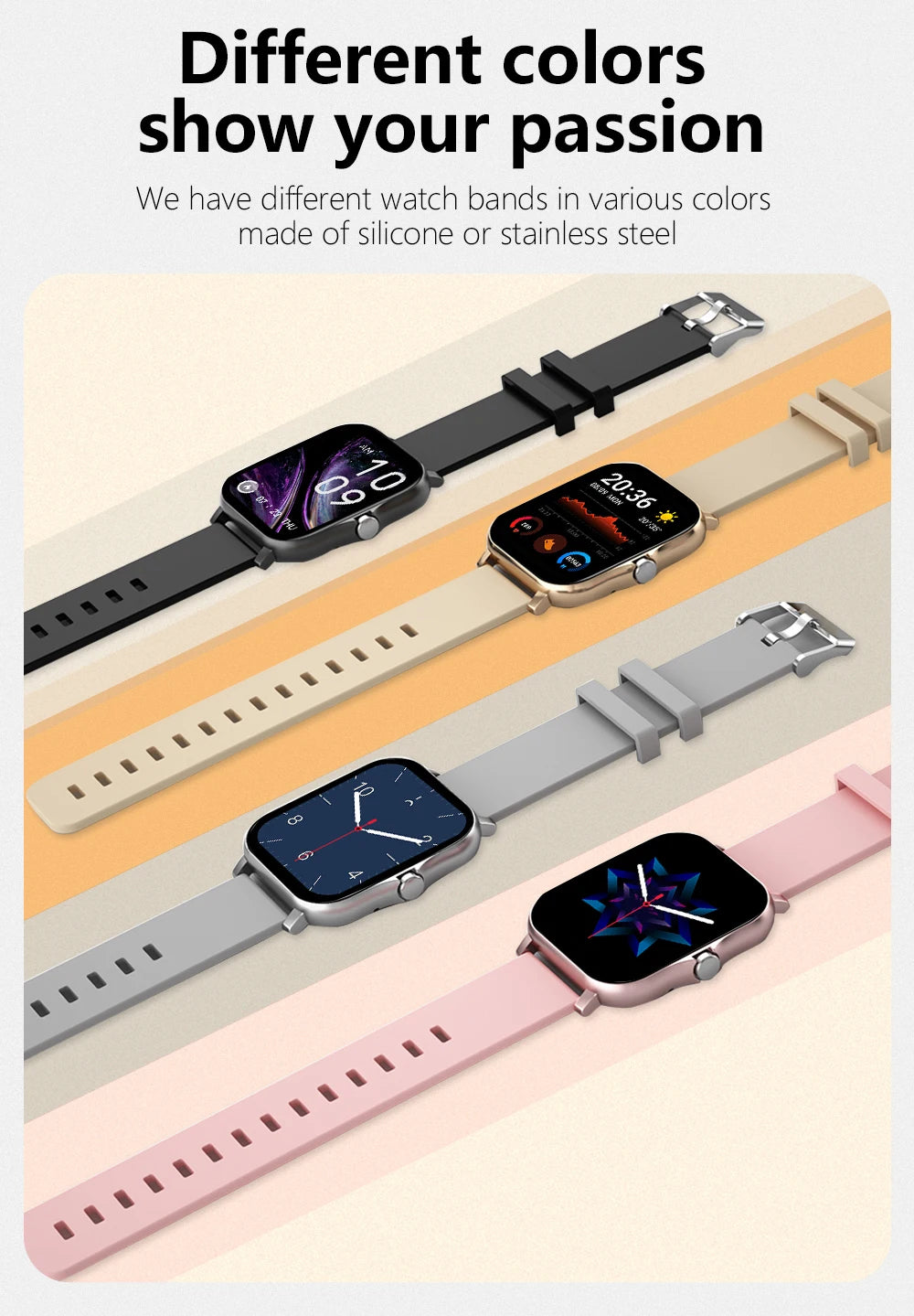 Smartwatch Pantalla Táctil 2.01" con Llamadas Bluetooth – Compatible con iPhone y Android