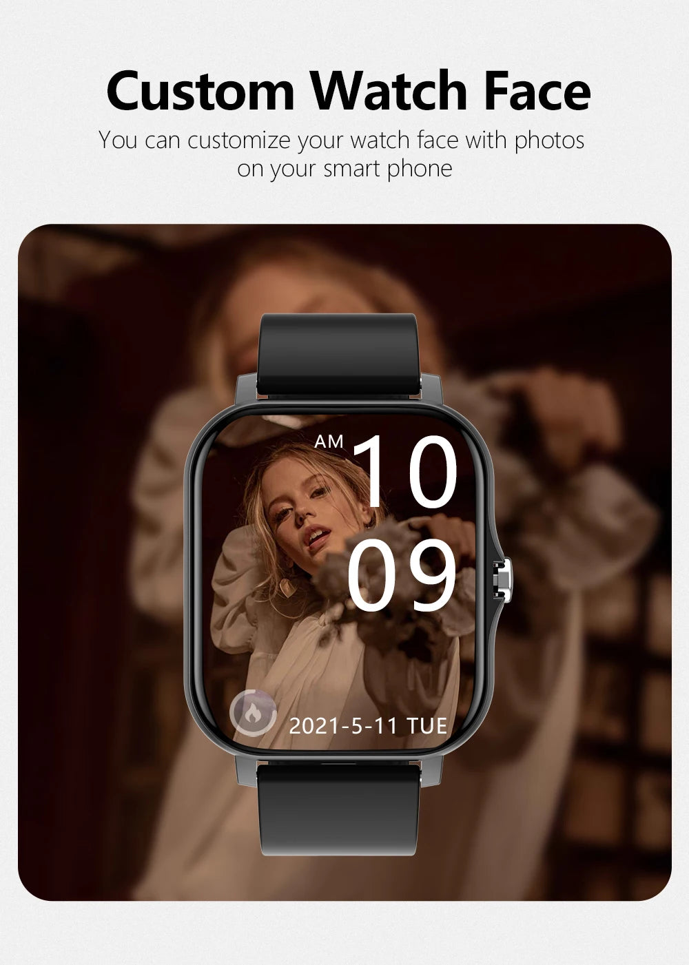 Smartwatch Pantalla Táctil 2.01" con Llamadas Bluetooth – Compatible con iPhone y Android