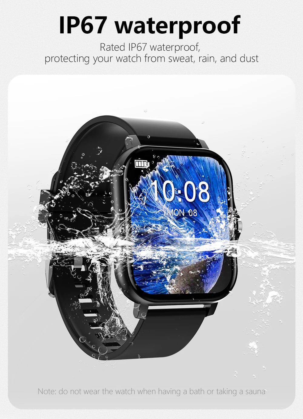 Smartwatch Pantalla Táctil 2.01" con Llamadas Bluetooth – Compatible con iPhone y Android