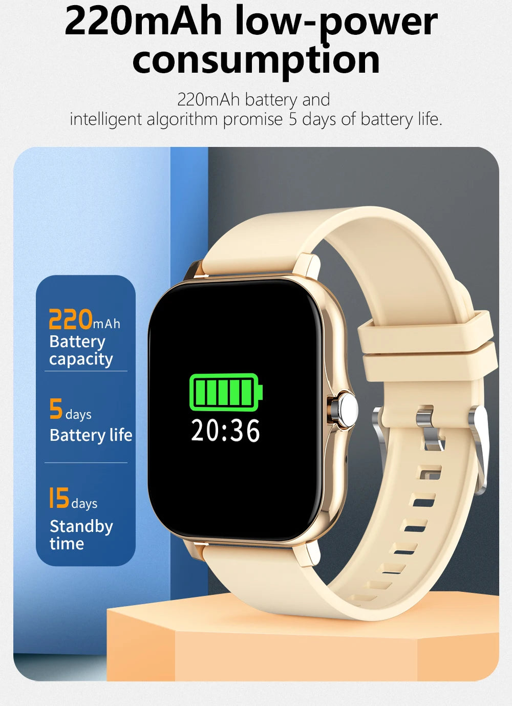 Smartwatch Pantalla Táctil 2.01" con Llamadas Bluetooth – Compatible con iPhone y Android