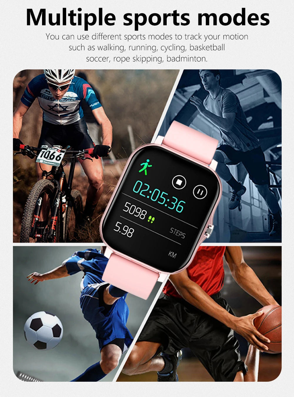 Smartwatch Pantalla Táctil 2.01" con Llamadas Bluetooth – Compatible con iPhone y Android