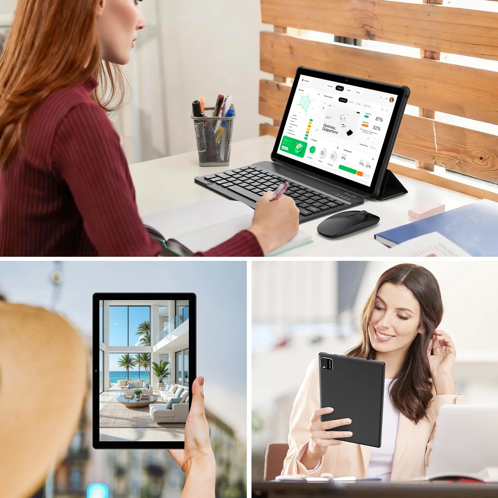 Tablet Android 16 de 10.1" Modelo 2026 — 12GB RAM + 64GB, WiFi 6, Procesador Quad-Core (Versión Mejorada)