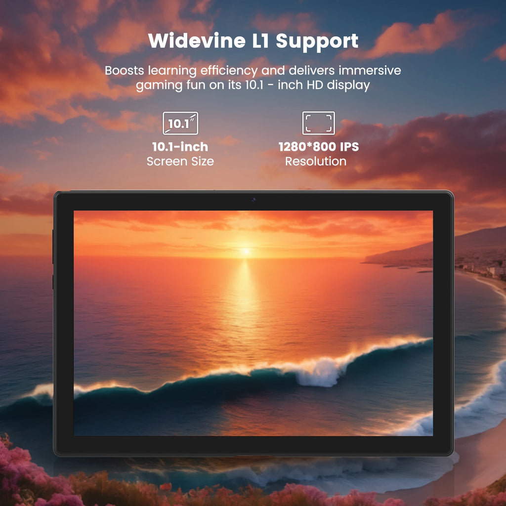 Tablet 10.1" Pantalla IPS 1280x800 — Procesador T310, 2GB+32GB, WiFi, Bluetooth, GPS y Posicionamiento Galileo