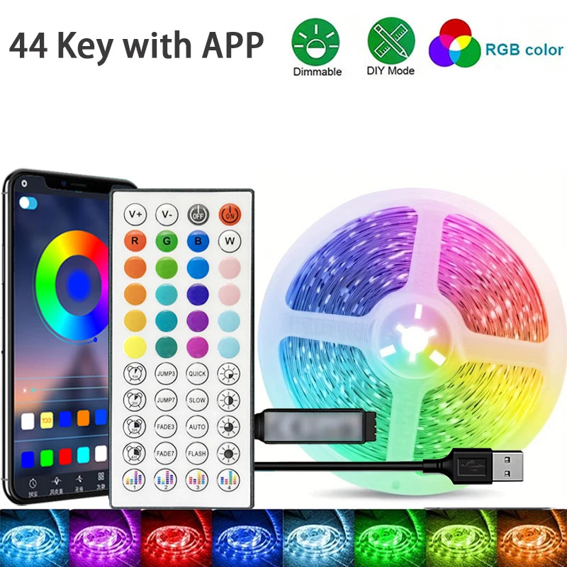 Tiras LED RGB 10m con Control Remoto 44 Teclas y App