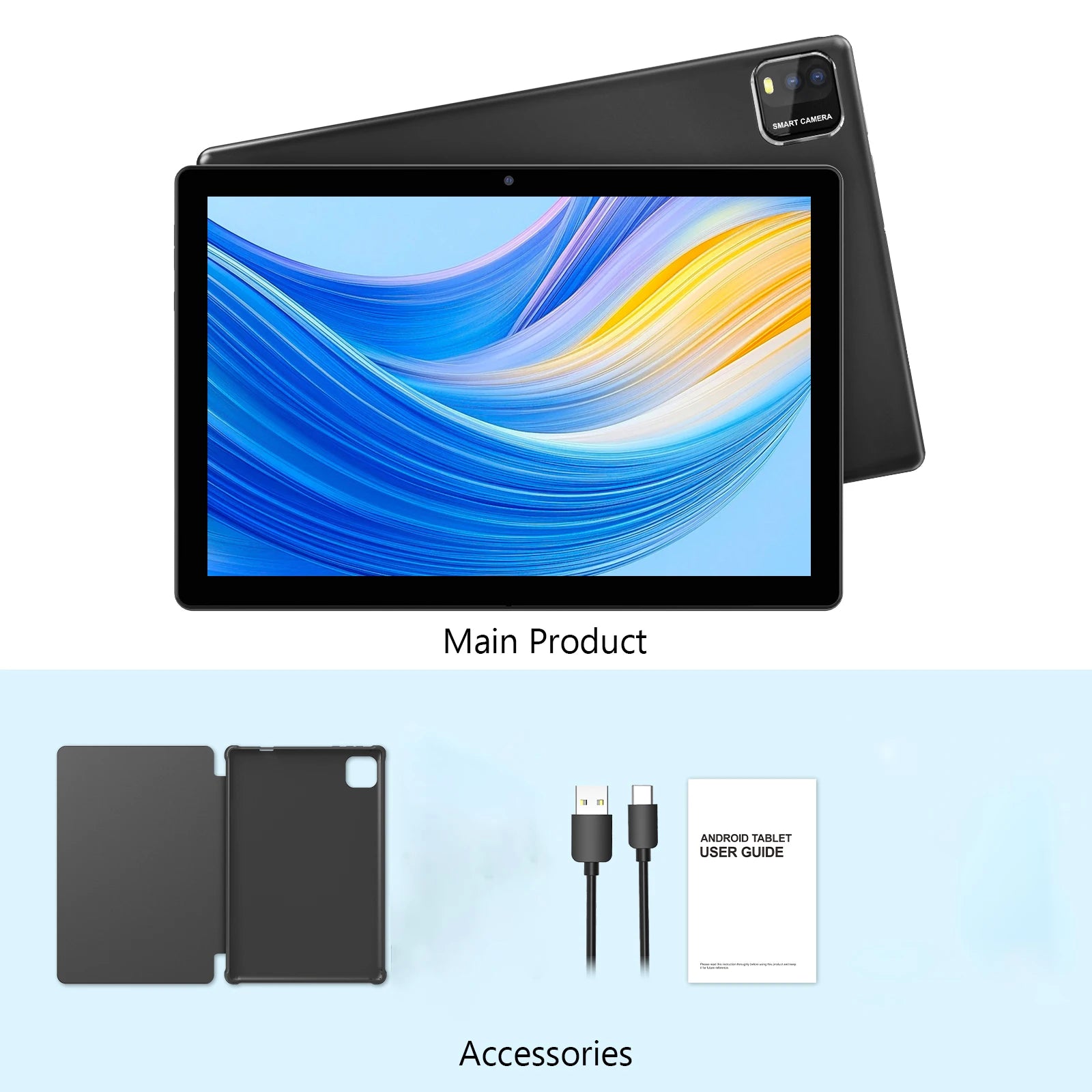 Tablet Android 16 de 10.1" Modelo 2026 — 12GB RAM + 64GB, WiFi 6, Procesador Quad-Core (Versión Mejorada)