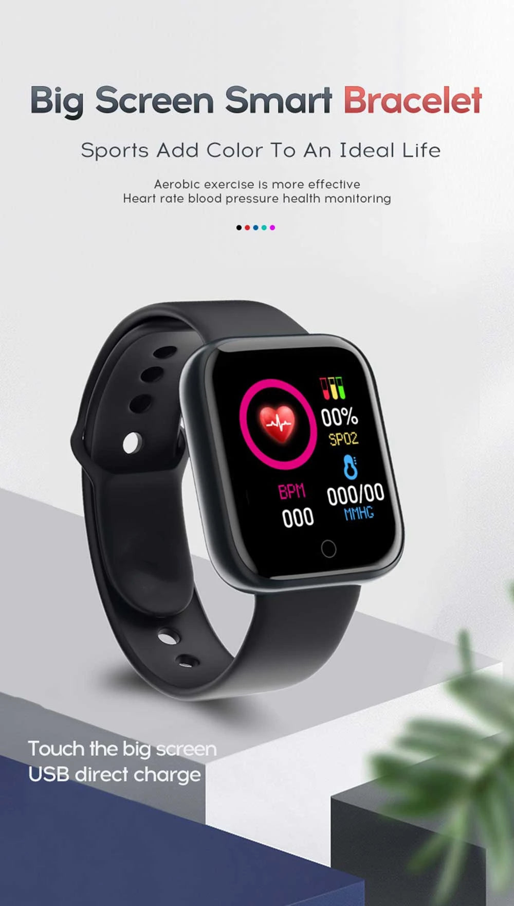 Smartwatch Deportivo Bluetooth para Hombre y Mujer – Monitor de Ritmo Cardíaco, Sueño y Fitness