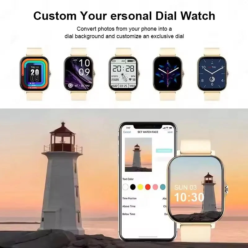 Smartwatch Pantalla Táctil 2.01" con Llamadas Bluetooth – Compatible con iPhone y Android