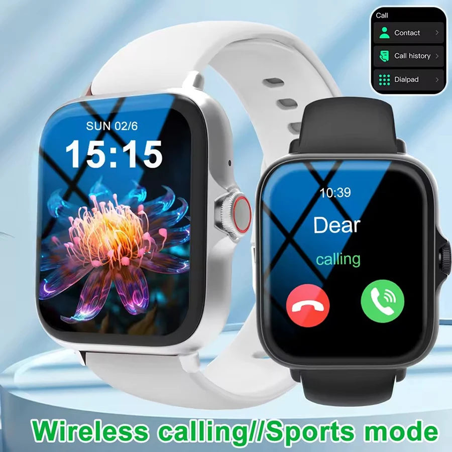 Smartwatch Pantalla Táctil 2.01" con Llamadas Bluetooth – Compatible con iPhone y Android
