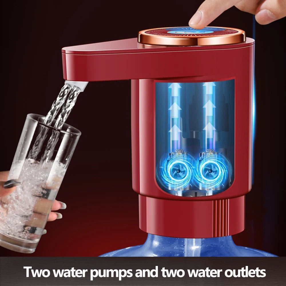 🔥 HIDRATACIÓN SIN ESFUERZO 🔥 Dispensador de Agua Eléctrico USB con 2 Salidas - Portátil y Recargable
