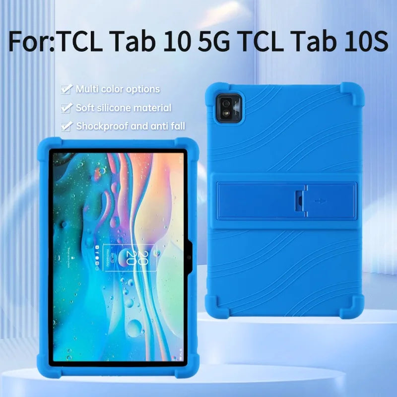 Funda Silicona para TCL Tab 10 5G / Tab 10S 10.1" — Con Soporte PC, Ideal para Niños (9080G/9081X/9183W)