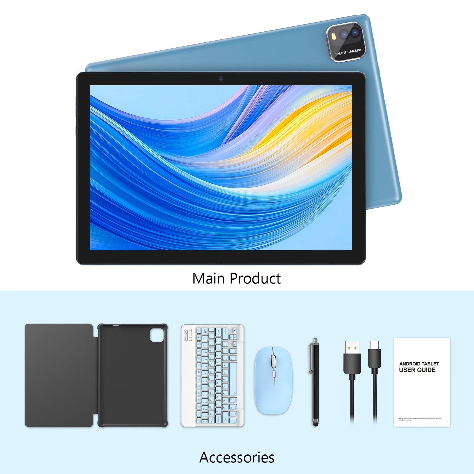 Tablet Android 16 de 10.1" Modelo 2026 — 12GB RAM + 64GB, WiFi 6, Procesador Quad-Core (Versión Mejorada)