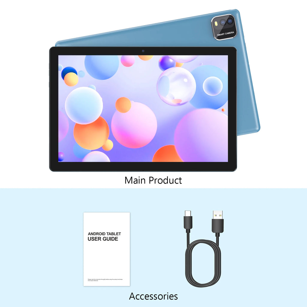 Tablet Android 16 de 10.1" Modelo 2026 — 12GB RAM + 64GB, WiFi 6, Procesador Quad-Core (Versión Mejorada)