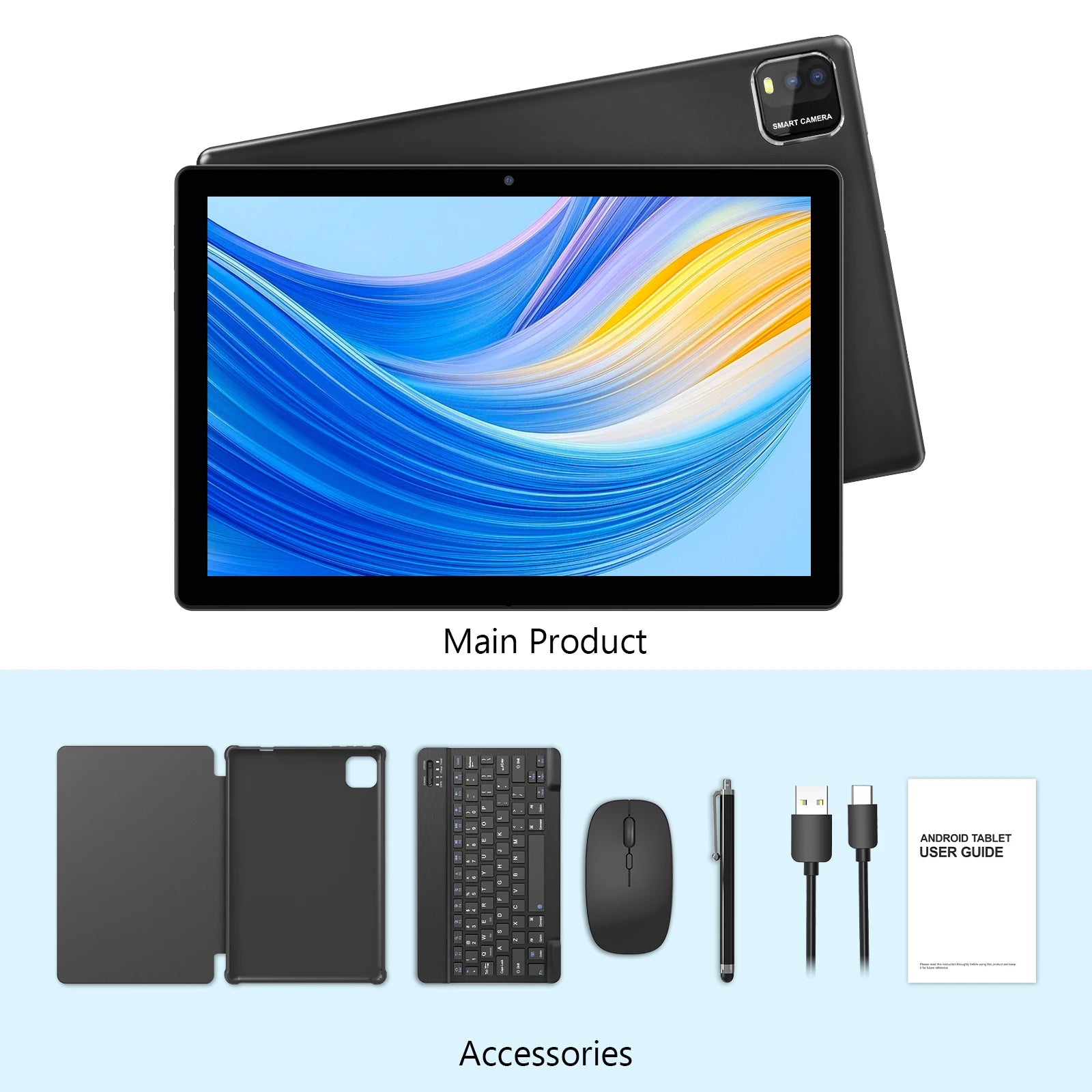 Tablet Android 16 de 10.1" Modelo 2026 — 12GB RAM + 64GB, WiFi 6, Procesador Quad-Core (Versión Mejorada)