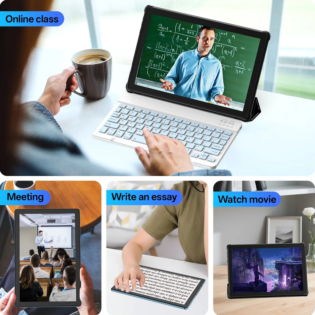Tablet Android 15 de 10 Pulgadas — 12GB RAM + 64GB, WiFi 6, Procesador Quad-Core, Expandible hasta 1TB