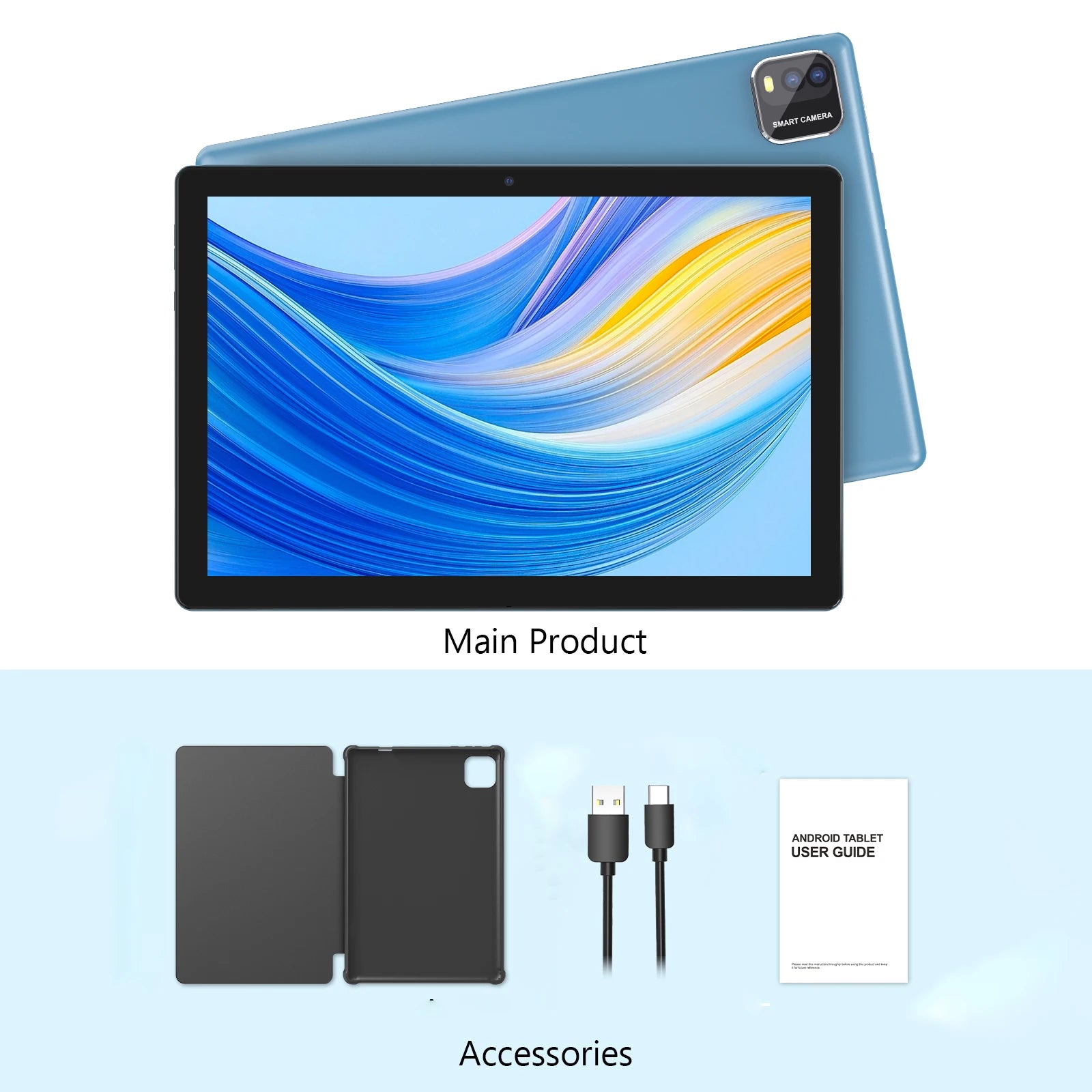 Tablet Android 16 de 10.1" Modelo 2026 — 12GB RAM + 64GB, WiFi 6, Procesador Quad-Core (Versión Mejorada)