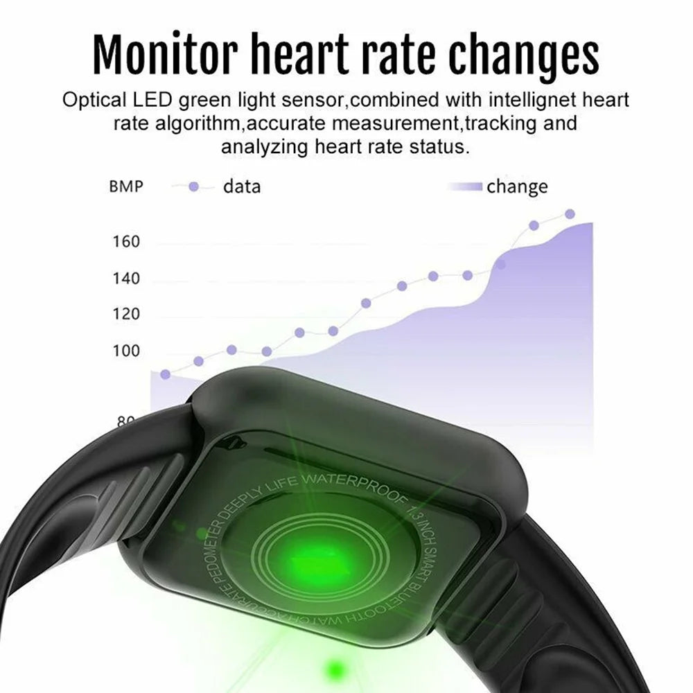 Smartwatch Deportivo Bluetooth para Hombre y Mujer – Monitor de Ritmo Cardíaco, Sueño y Fitness