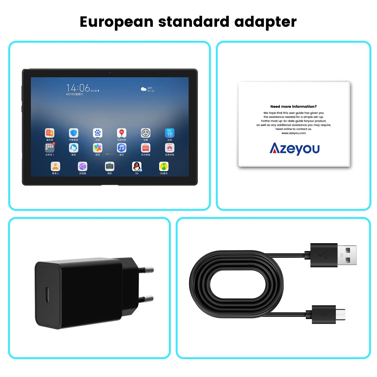 Tablet 10.1" Pantalla IPS 1280x800 — Procesador T310, 2GB+32GB, WiFi, Bluetooth, GPS y Posicionamiento Galileo