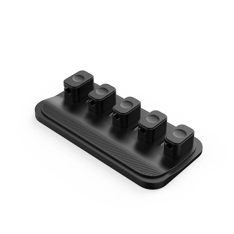 🔥 ADIÓS CABLES ENREDADOS 🔥 
Organizador Magnético para Cables - 5 Clips con Base para Auto y Escritorio