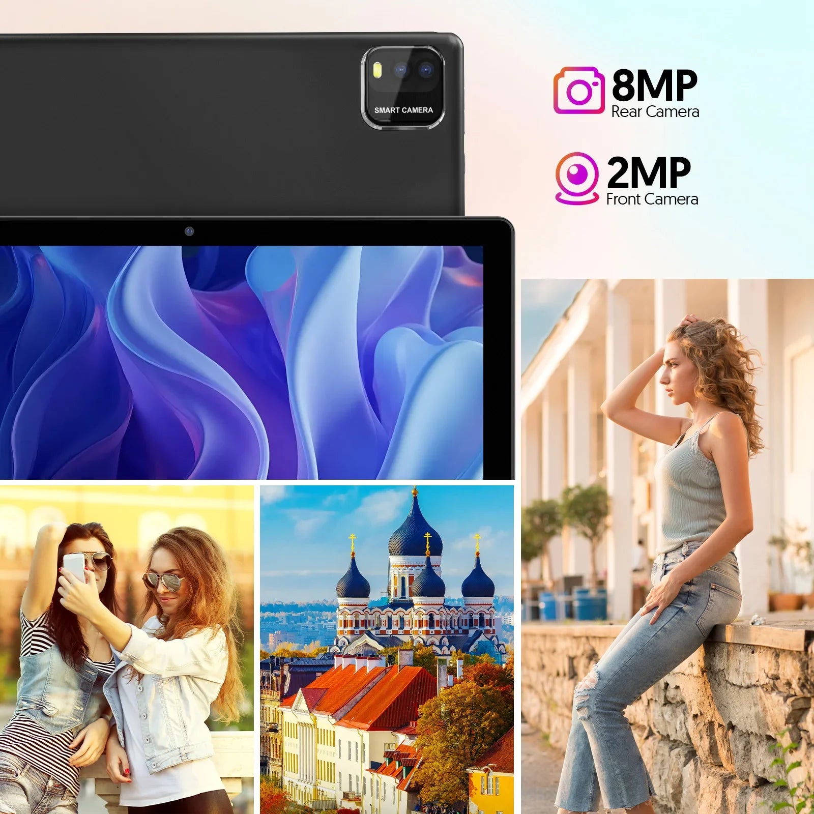 Tablet Android 16 de 10.1" Modelo 2026 — 12GB RAM + 64GB, WiFi 6, Procesador Quad-Core (Versión Mejorada)